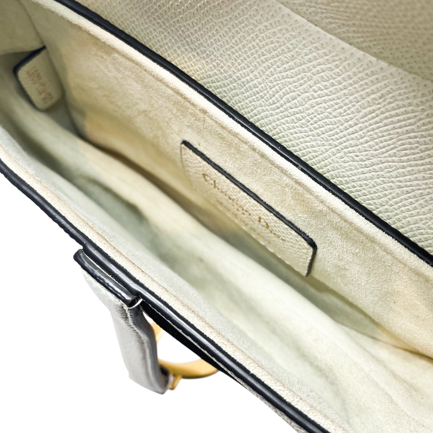 Dior White Mini Saddle Bag