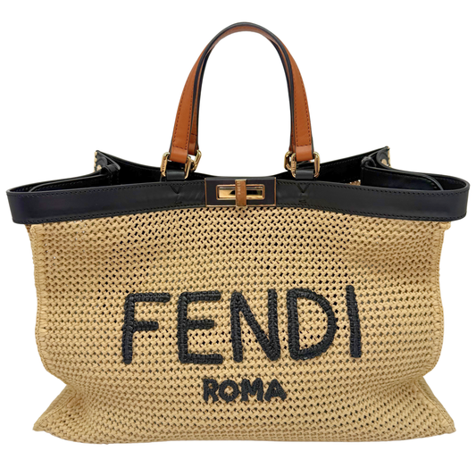 Fendi Raffia Peek-A-Boo X-Tote