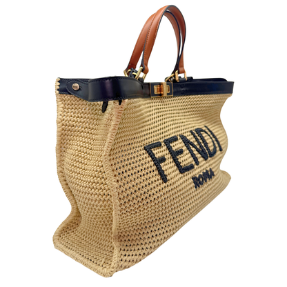 Fendi Raffia Peek-A-Boo X-Tote