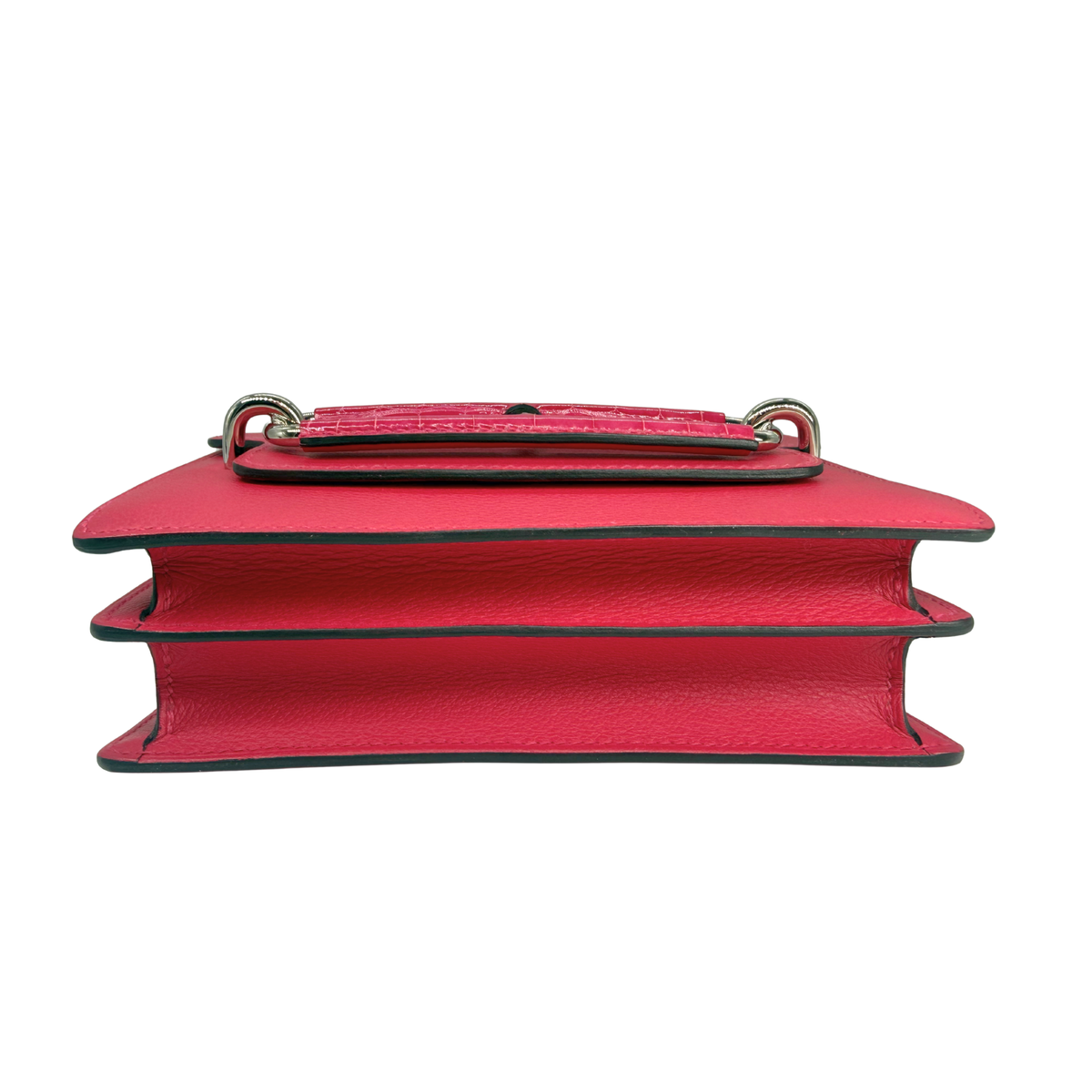 Hermès Mini Roulis 18 Rose Mexico Allegator Touch/ Swift Palladium Hardware