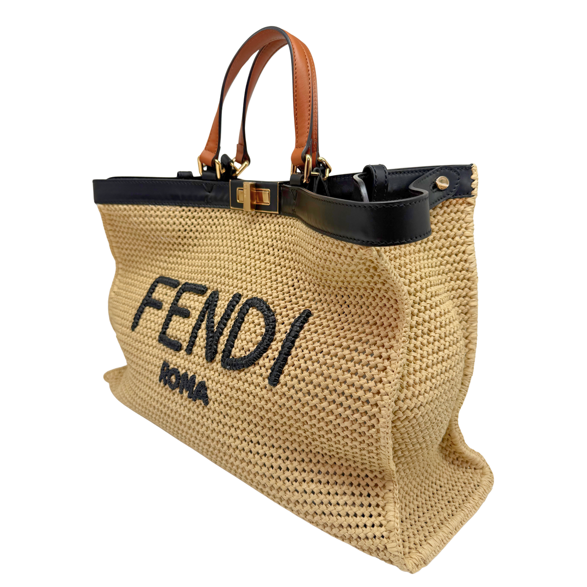 Fendi Raffia Peek-A-Boo X-Tote