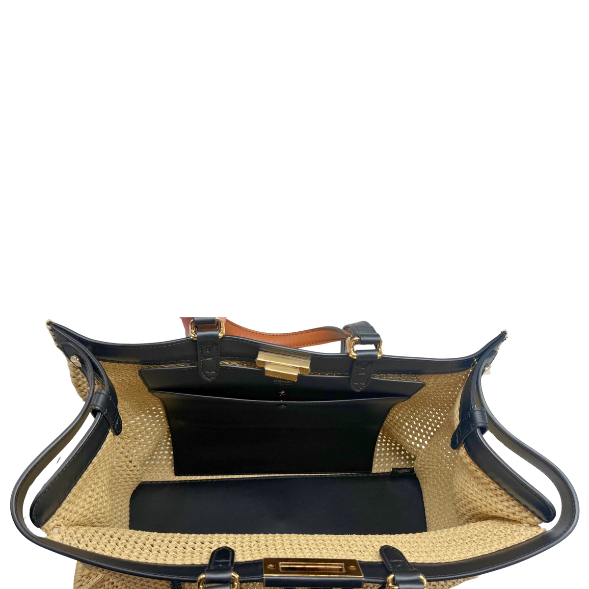 Fendi Raffia Peek-A-Boo X-Tote