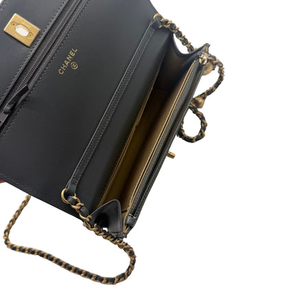 Chanel Grey Pearl Crush Lambskin with Gold Hardware