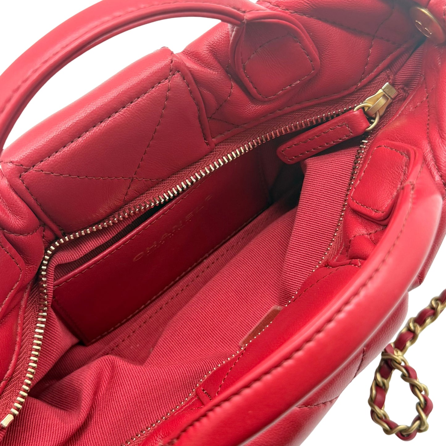 Chanel Mini Bow Bag Red Lambskin Crossbody