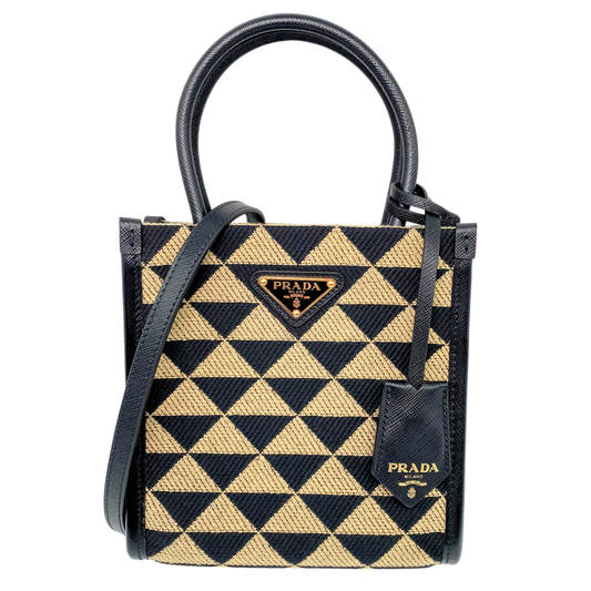 Prada Symbole Shopper Tote Jacquard Mini