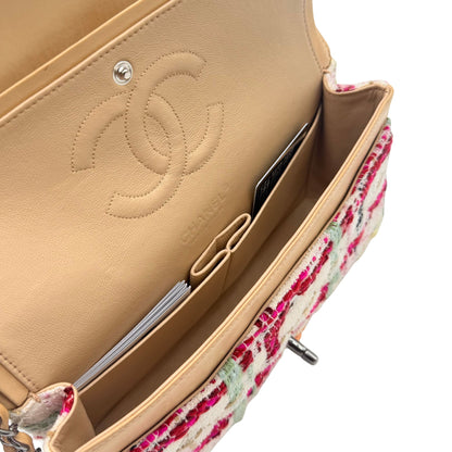Chanel Tweed Medium Double Flap in Pink & Ivory