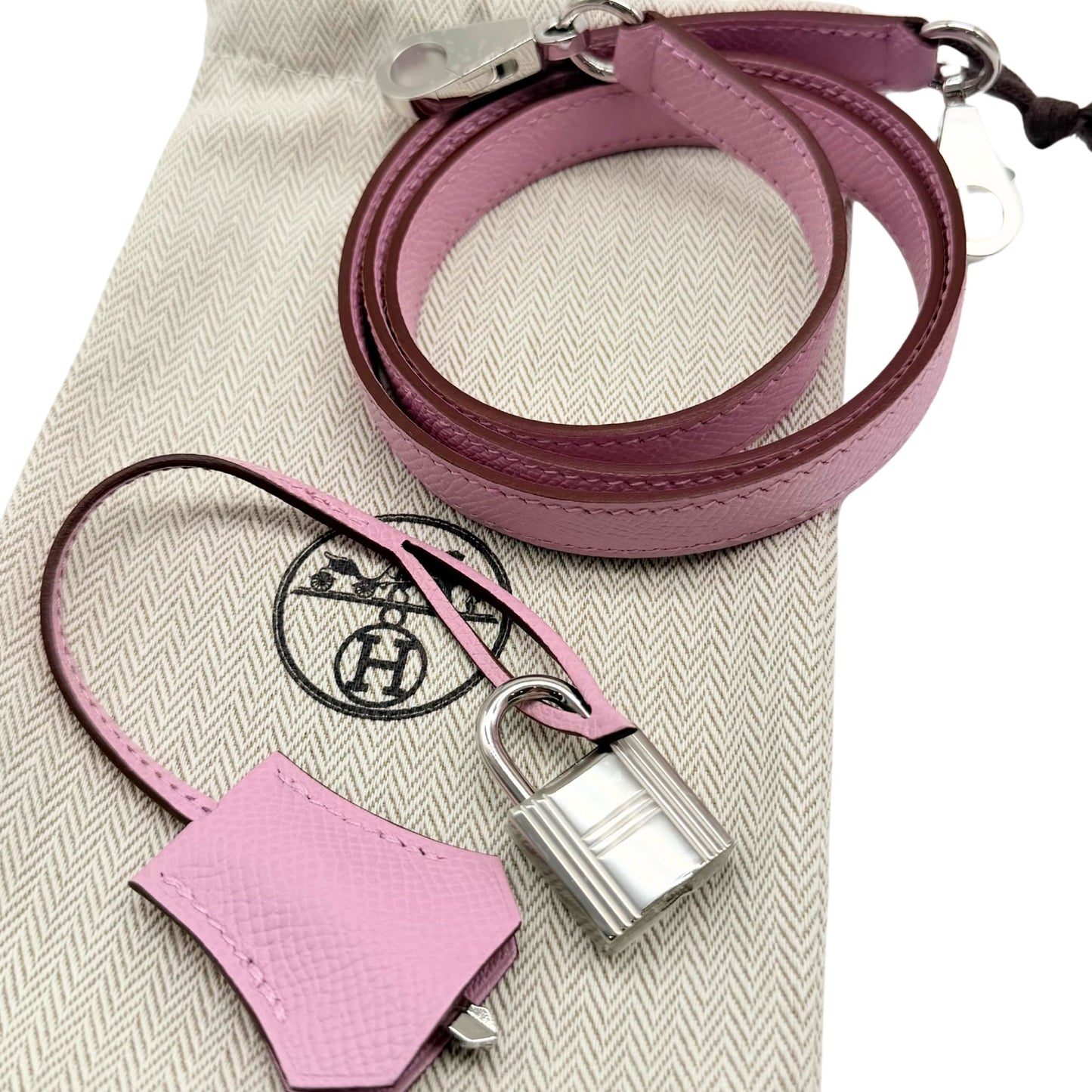 Hermes Kelly 25cm Mauve Sylvestre Palladium Hardware