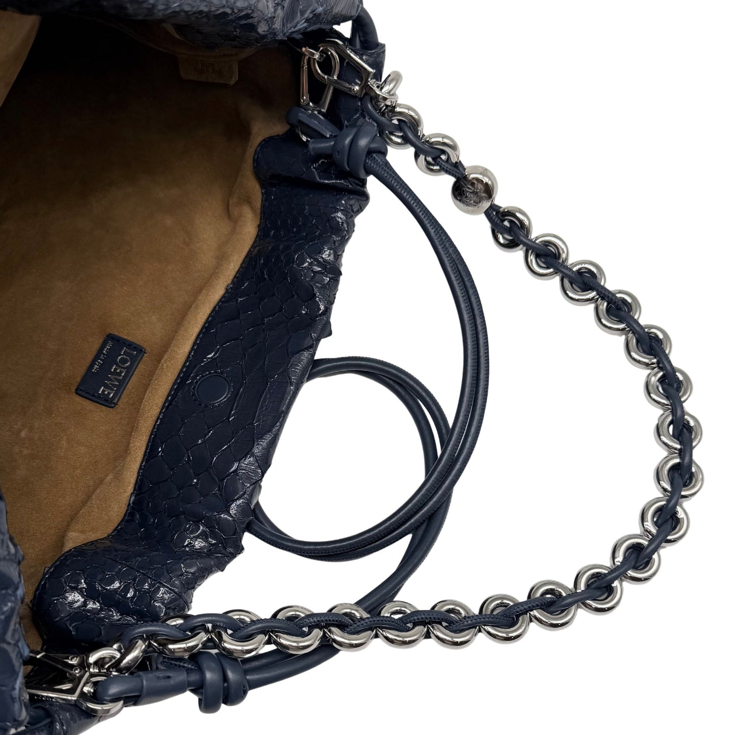 Flamenco Large Shoulder Bag in Patent Python