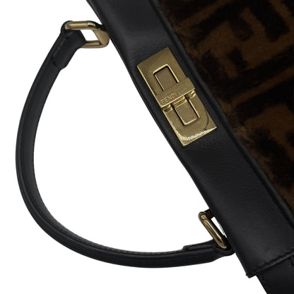Fendi Brown Black Shearling Peekaboo