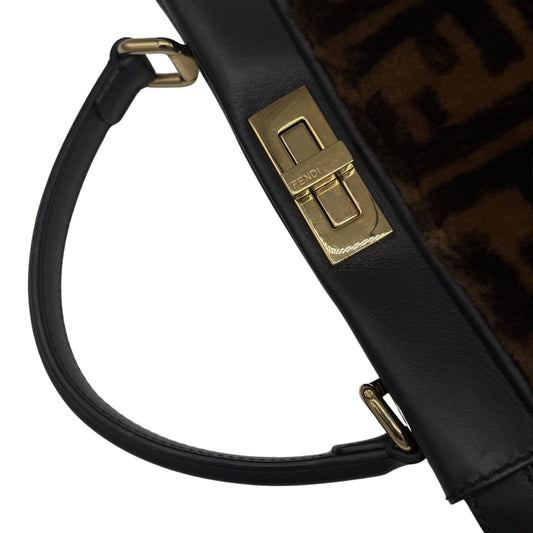 Fendi Brown Black Shearling Peekaboo