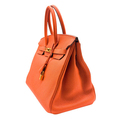 Hermes Birkin 35 Orange Togo Gold Hardware