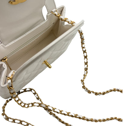Chanel Kelly Mini Top Handle in White