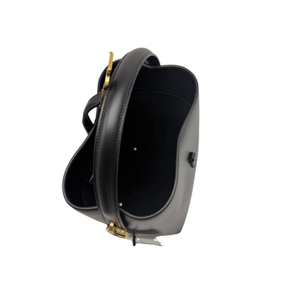 YSL Black Leather Bucket Bag