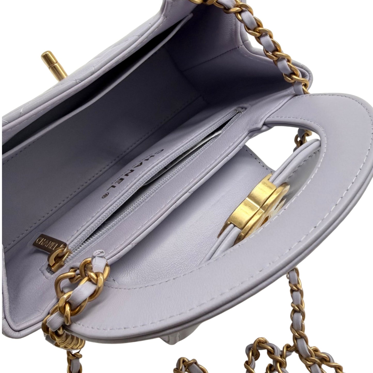 Chanel Small Kelly Lilac Calfskin Shopper