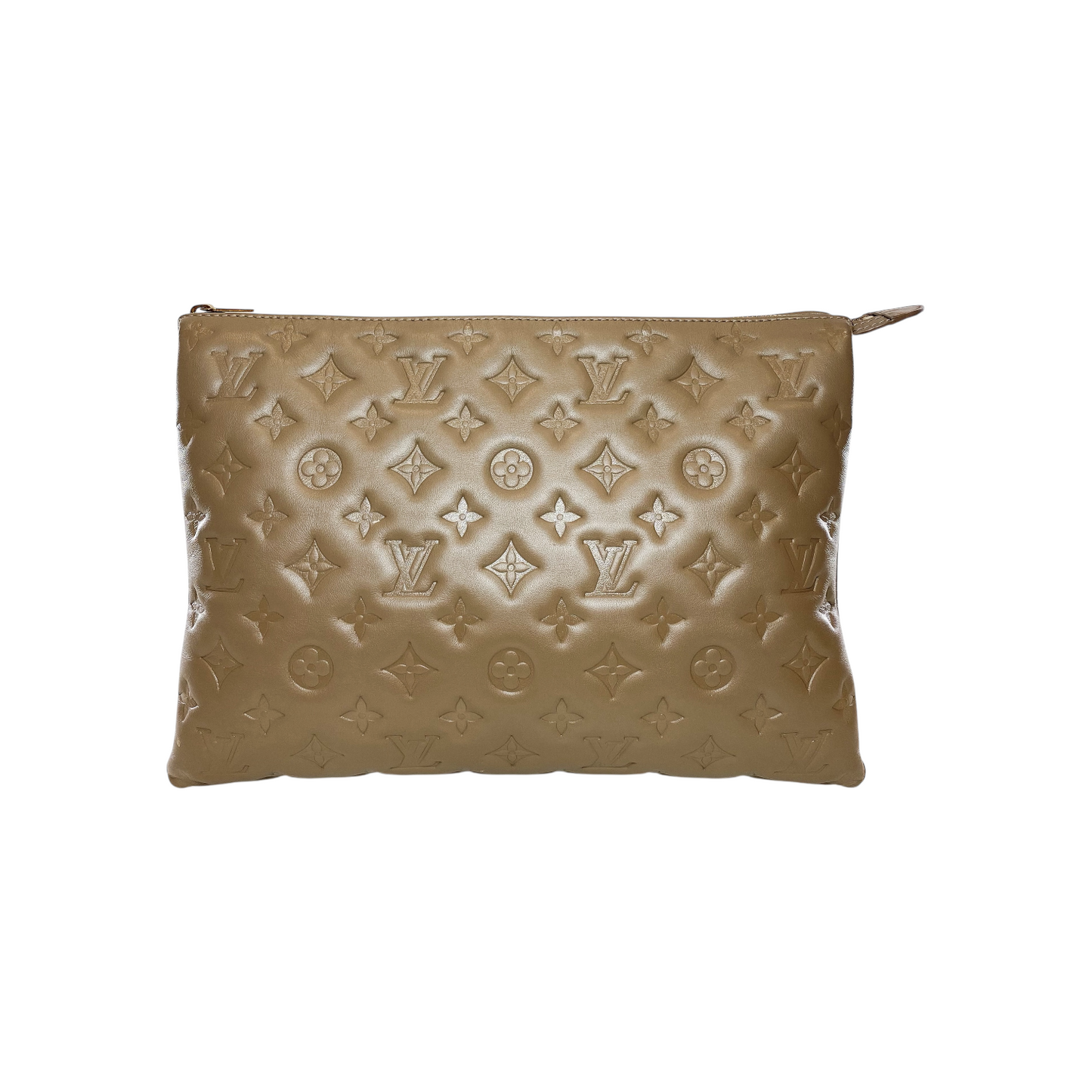 Louis Vuitton Taupe Embossed Monogram Coussin MM