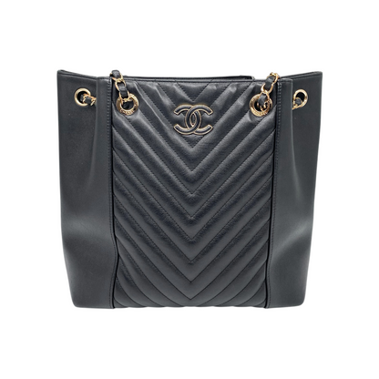 Chanel Black Chevron Tote