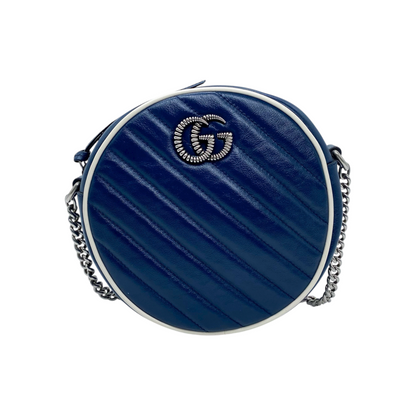 Gucci Navy Round Marmont Camera Bag
