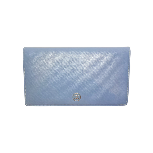 Chanel Light Blue Bifold Long Wallet
