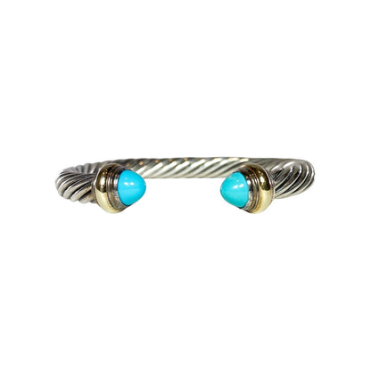 David Yurman Turquoise Gold 925 Sterling Silver Cuff