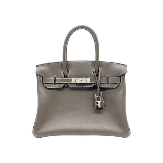 Hermes Birkin 30 Etoupe Evercolor Palladium Hardware