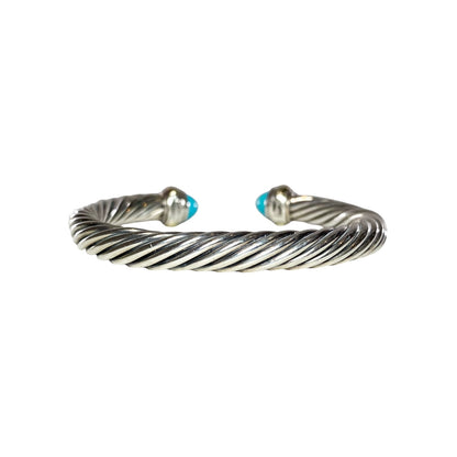 David Yurman Turquoise Gold 925 Sterling Silver Cuff