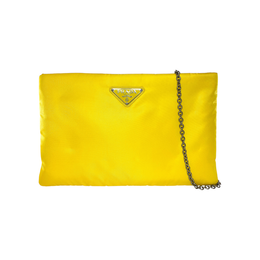 Prada Yellow Clutch with Chain