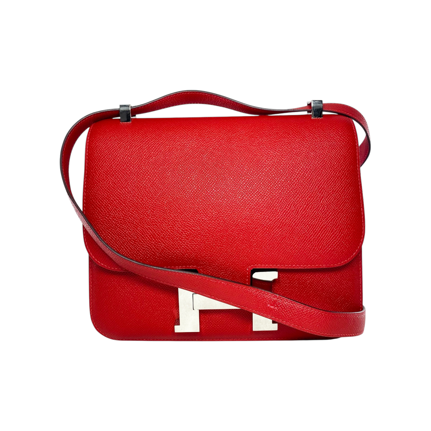 Hermes Constance 24 Rouge Casaque Epsom Palladium Hardware
