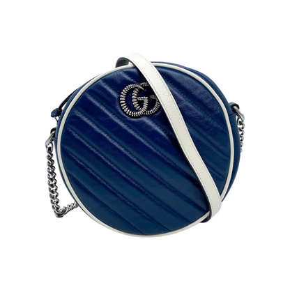 Gucci Navy Round Marmont Camera Bag