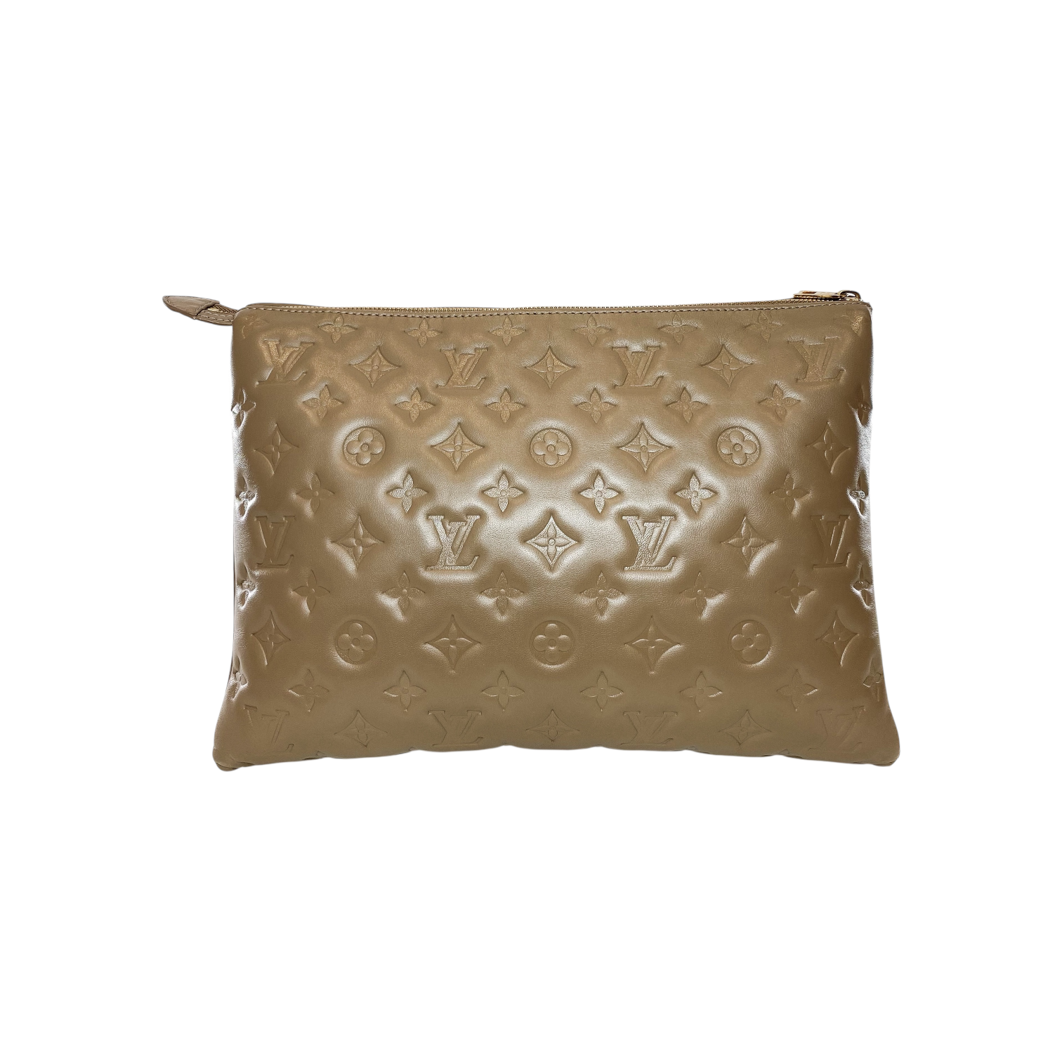 Louis Vuitton Taupe Embossed Monogram Coussin MM