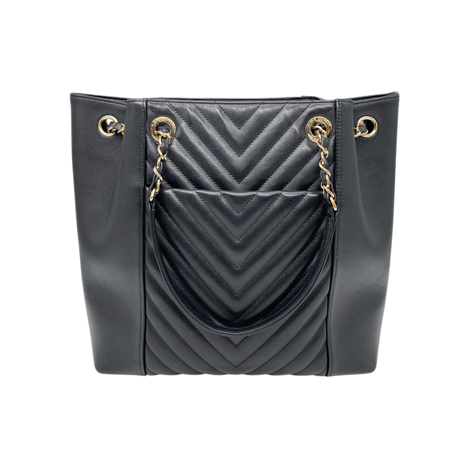 Chanel Black Chevron Tote