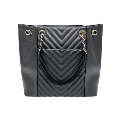 Chanel Black Chevron Tote