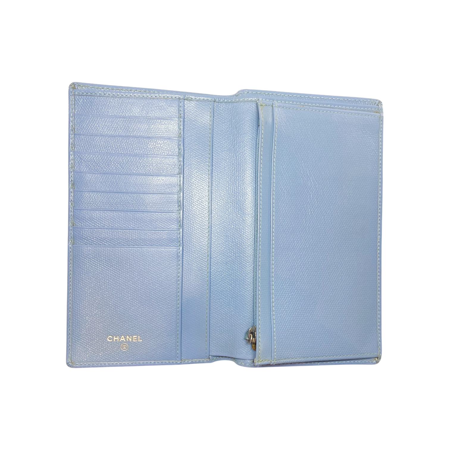 Chanel Light Blue Bifold Long Wallet