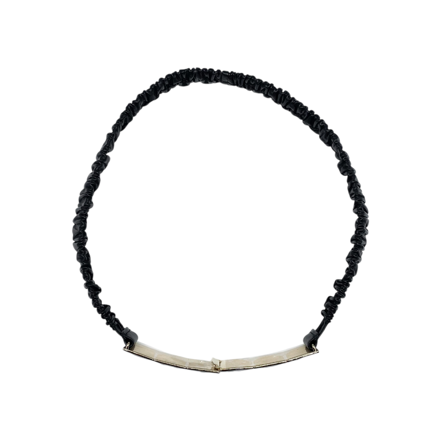 Chanel Black Logo Enamel Stretch Leather Belt