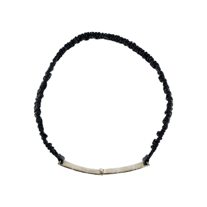 Chanel Black Logo Enamel Stretch Leather Belt