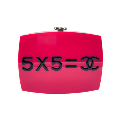 Chanel Hot Pink 5x5 Resin Minaudiere Clutch