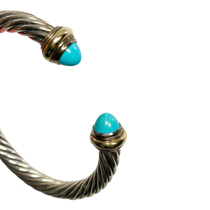 David Yurman Turquoise Gold 925 Sterling Silver Cuff