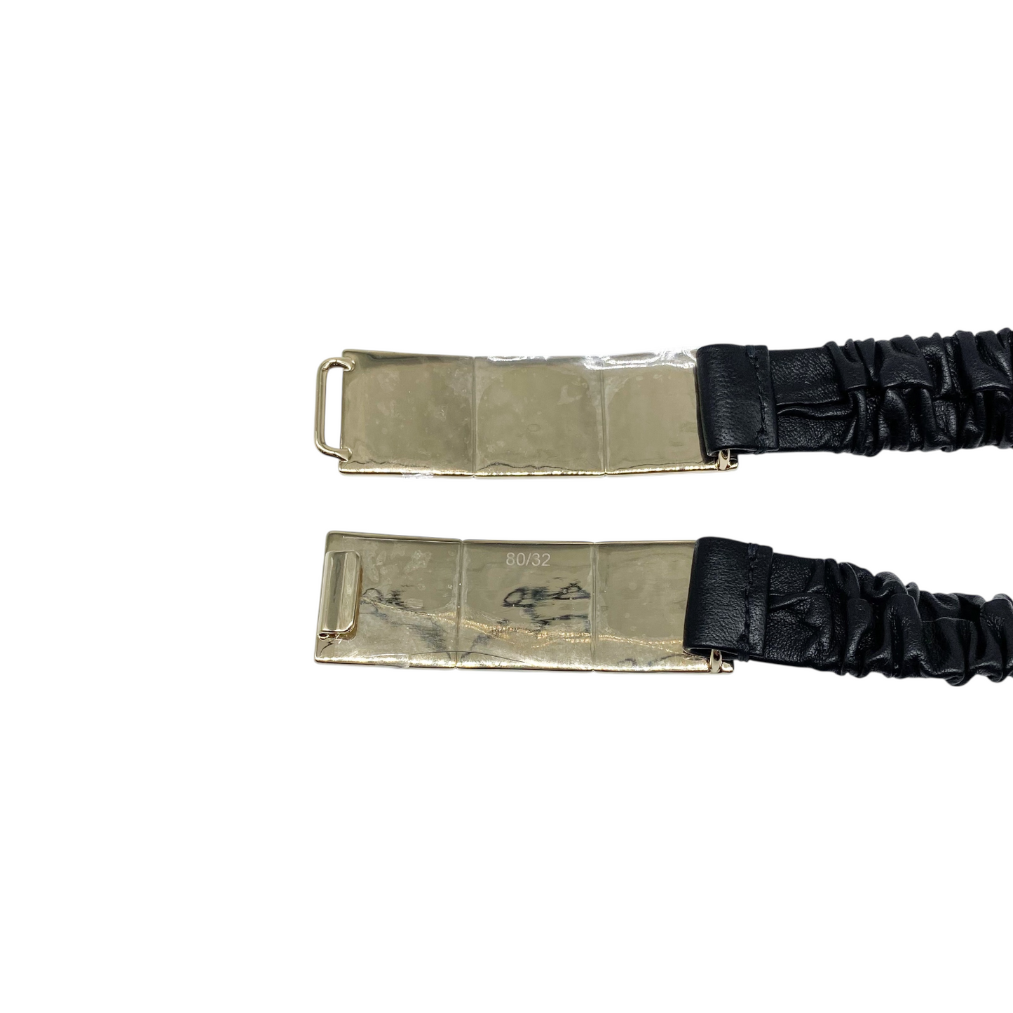 Chanel Black Logo Enamel Stretch Leather Belt