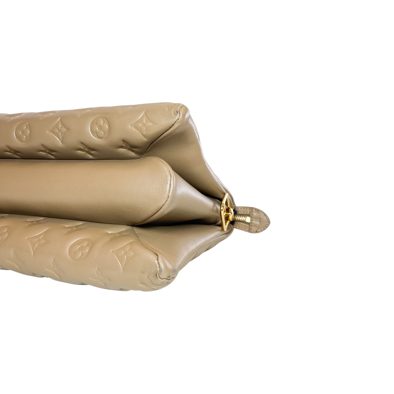 Louis Vuitton Taupe Embossed Monogram Coussin MM