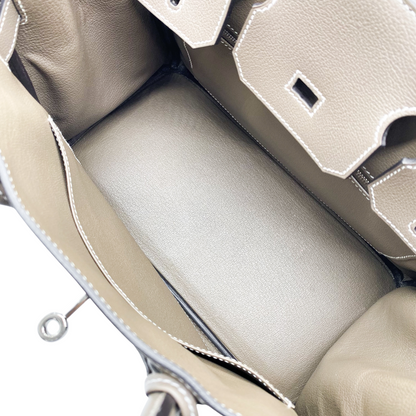 Hermes Birkin 30 Etoupe Evercolor Palladium Hardware