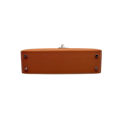 Hermes Mini Kelly in Gold Epsom with Palladium Hardware
