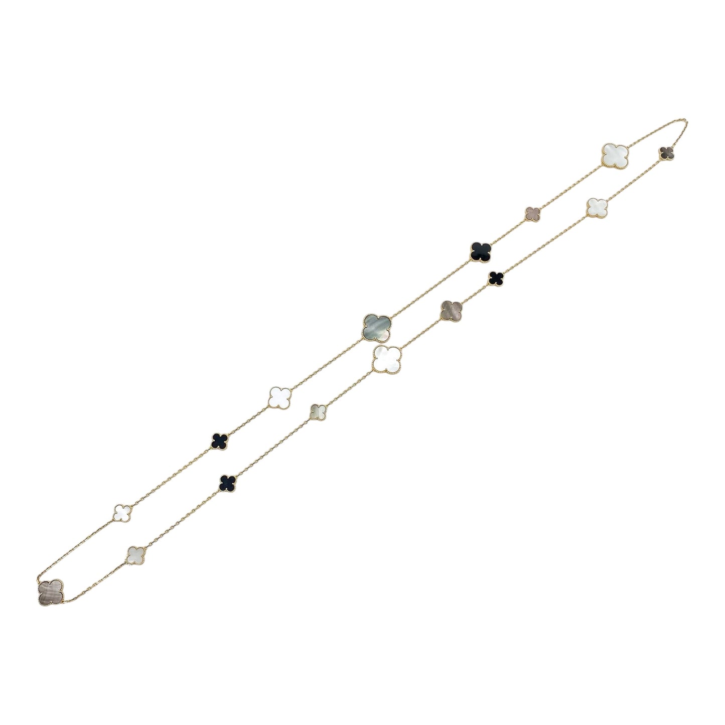 Van Cleef & Arpels 18k Gold Magic Alhambra 16 Motif Necklace