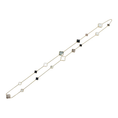 Van Cleef & Arpels 18k Gold Magic Alhambra 16 Motif Necklace