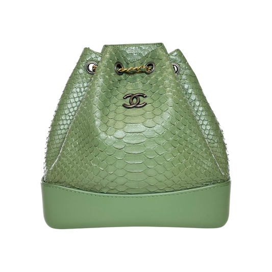 Chanel Green Python Gabrielle Backpack