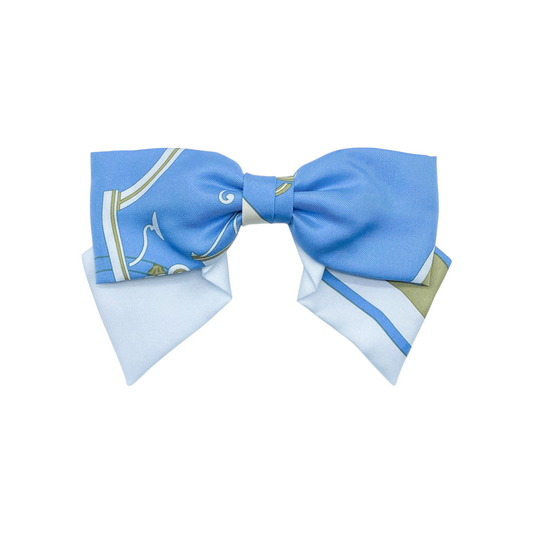 Hermes Bleu Cyclades Ex-Libris Grenelle Hair Clip