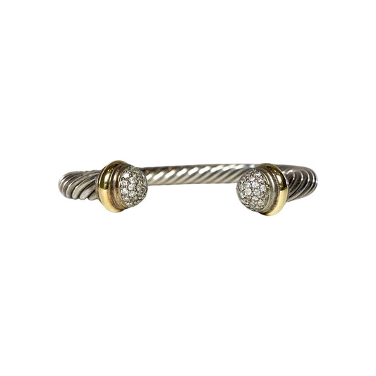 David Yurman Gold Diamond 925 Sterling Silver Cable Cuff