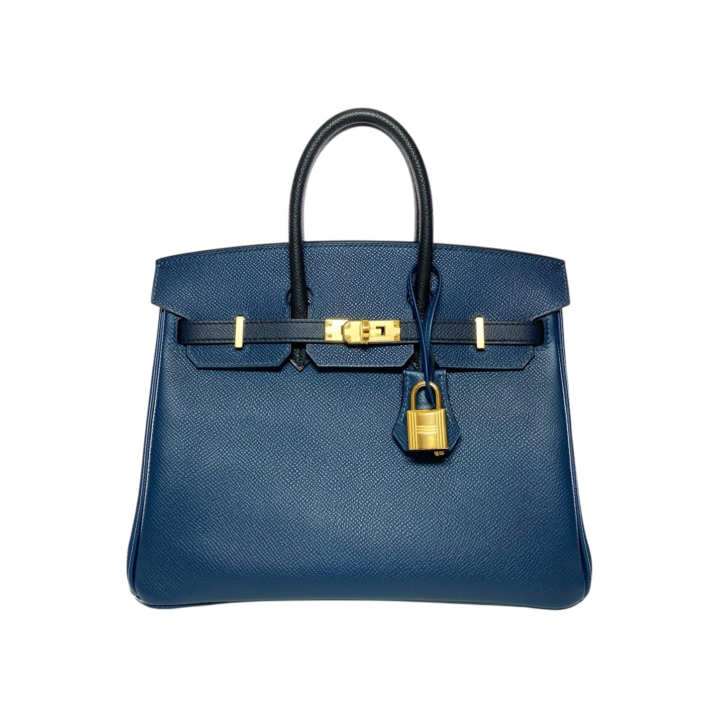 Hermes Birkin 25 Bleu de Prusse Bleu Indigo Noir Epsom Gold Hardware