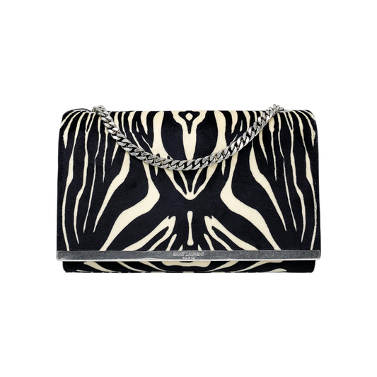 Saint Laurent Nero Beige Zebra Small Kate Bag
