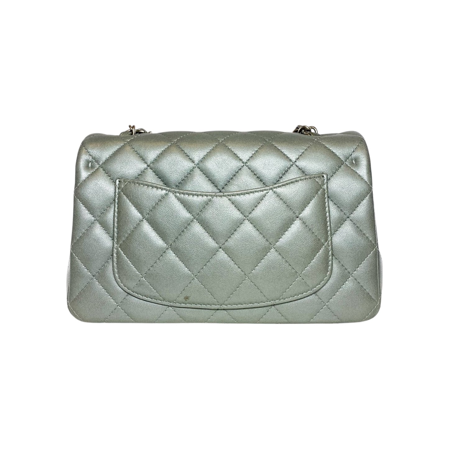 Chanel Metallic Silver Mini Rectangle