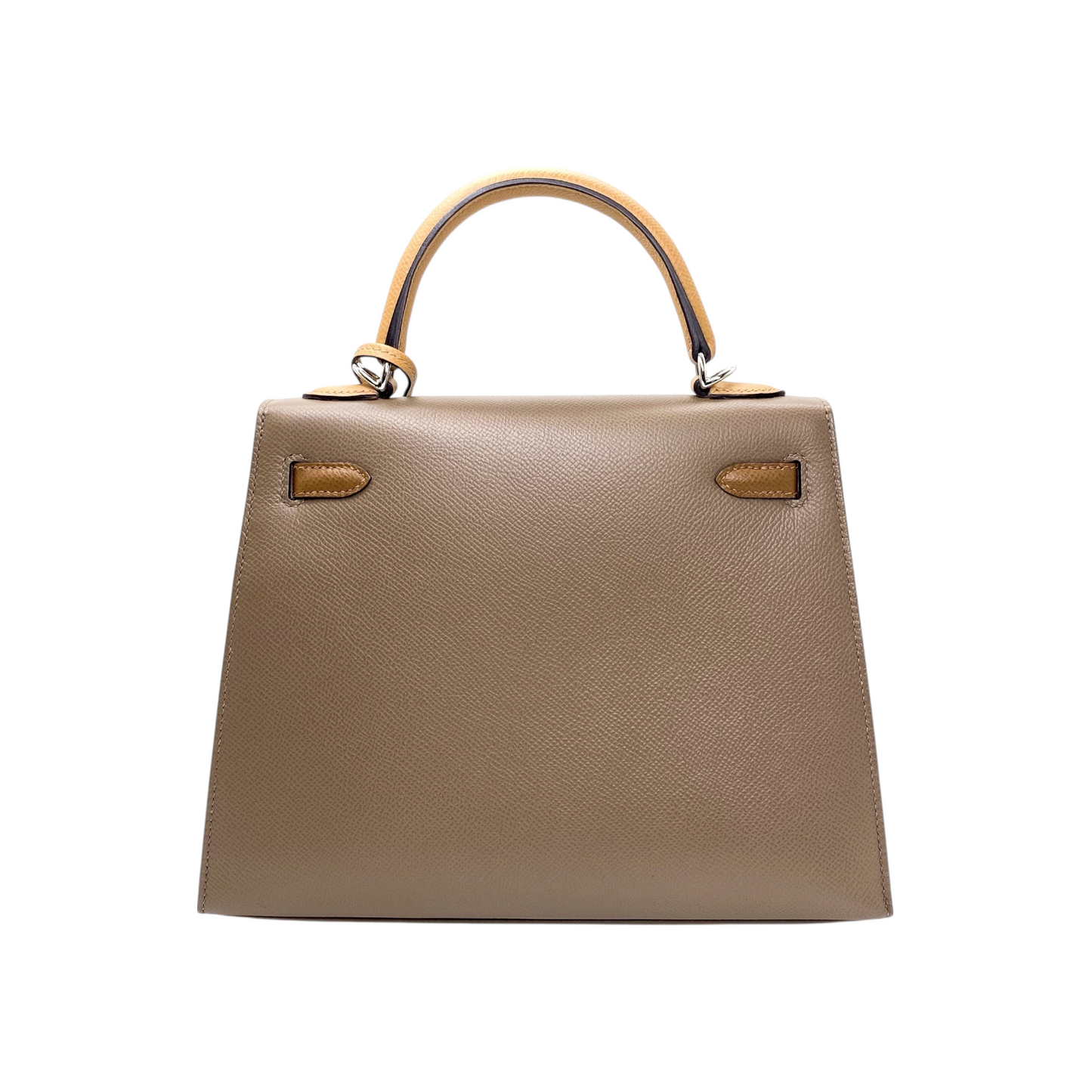 Hermes Kelly 25 Etoupe Biscuit & Alezan Epsom Palladium Hardware
