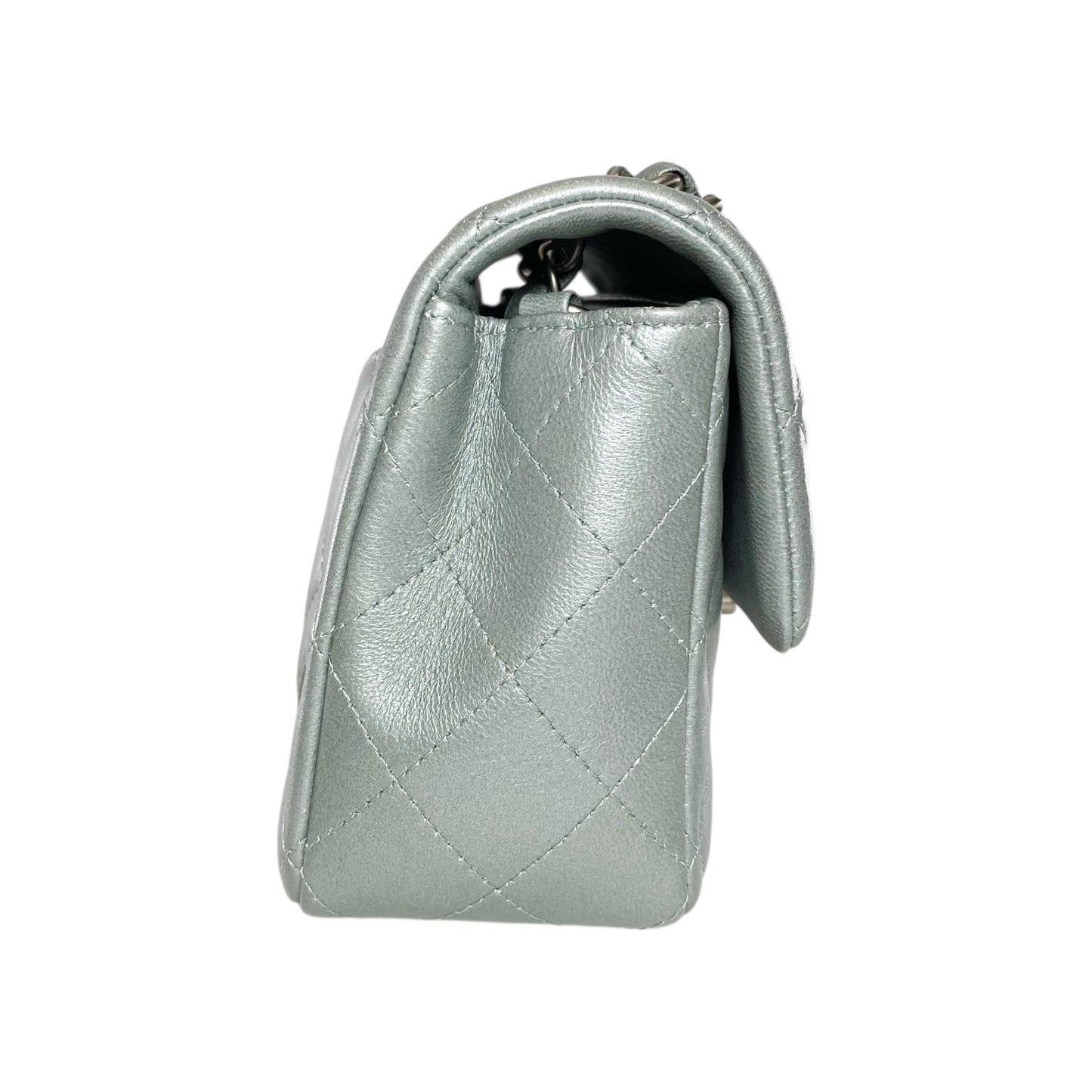 Chanel Metallic Silver Mini Rectangle